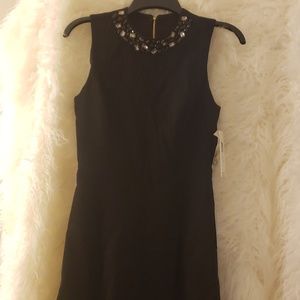 ELIZA J black dress w/bling neckline & gold zipper